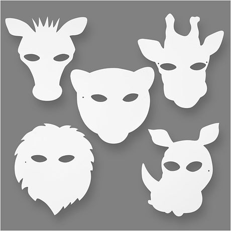 Creotime https: www.cchobby.nl máscaras de animales de la selva-h-22-5-25-cm-w-20-5-22-5-cm-230-gr-white-16-piece-1-box