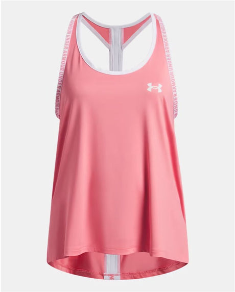 Camiseta deportiva para niñas Under Armour tech knockout tank-pnk - rosa agridulce - blanco