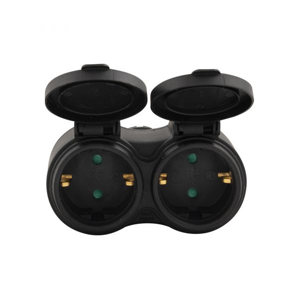 Adaptador enchufe duo + patio con solapa