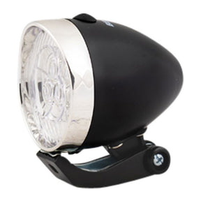 Faro cromo negro LED bicicleta
