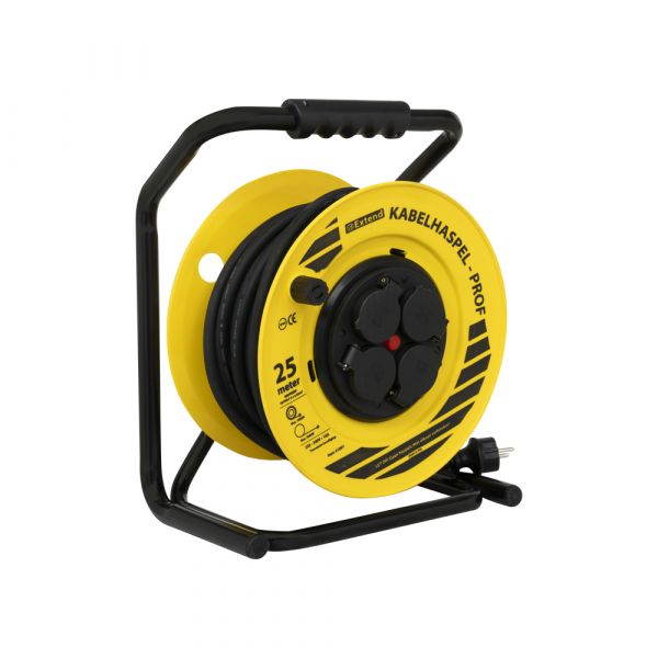Enrollador de cable profesional 25m. 3x2,5 mm. neo.
