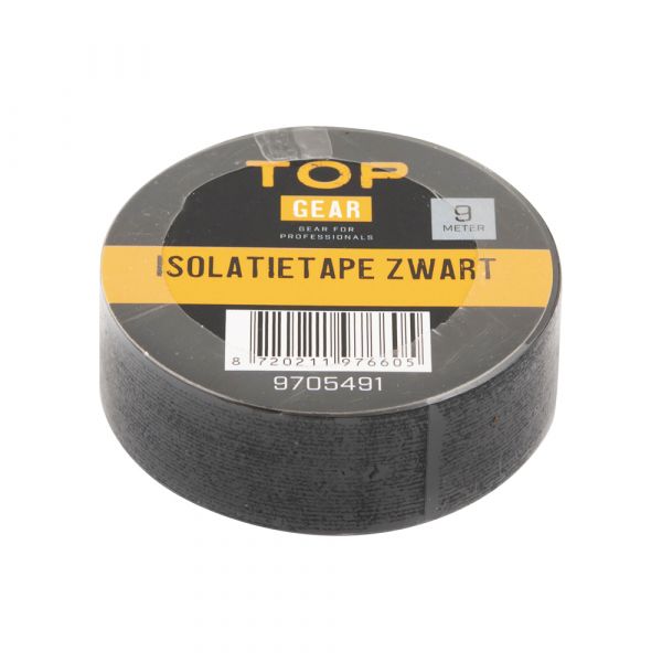 Cinta de aislamiento de topgear negro, por rollo
