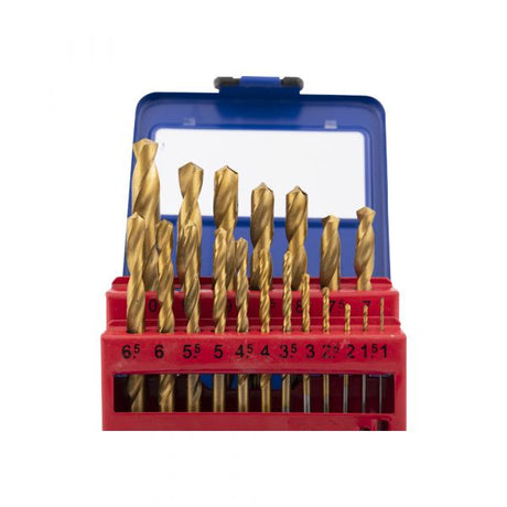 Juego de brocas Topgear de 19 piezas, metal hss