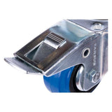 Rueda giratoria Tarsus + freno 80 mm. azul
