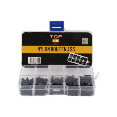Topgear pernos de nailon culo. 160 piezas