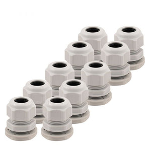 Prensaestopas m20 gris 10 piezas.