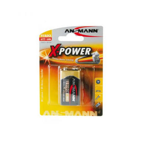 Pila alcalina X-power de 9 voltios.