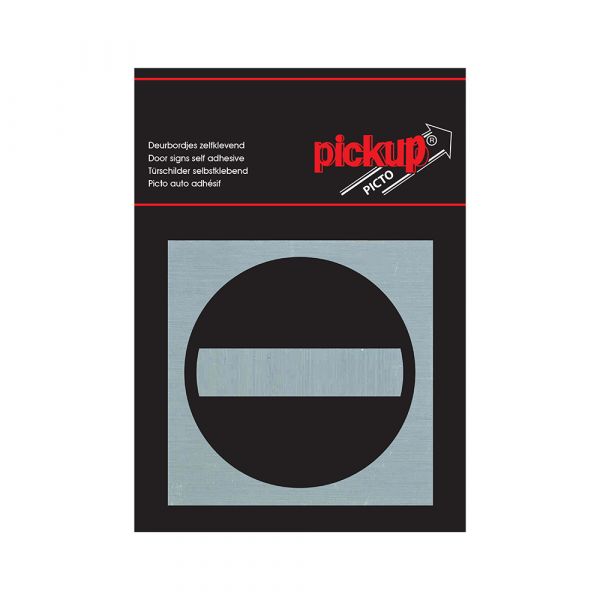 Señal de prohibición de entrada de aluminio - 80x80 mm autoadhesiva.