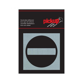 Señal de prohibición de entrada de aluminio - 80x80 mm autoadhesiva.
