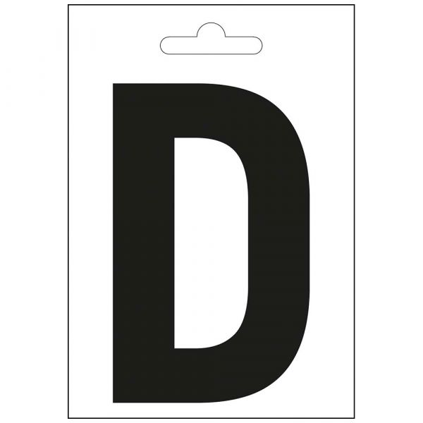 Letra náutica d negra 100 mm.