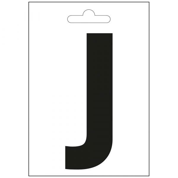 Letra náutica j negra 100 mm.