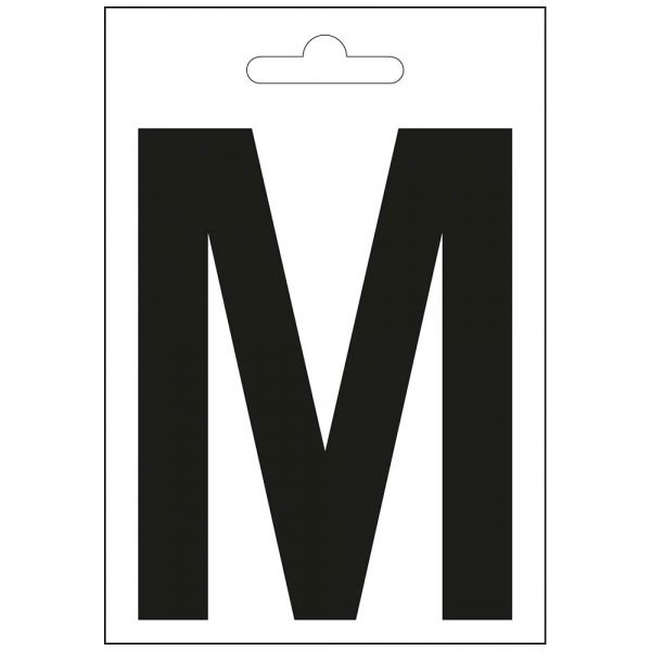 Letra náutica m negra 100 mm.