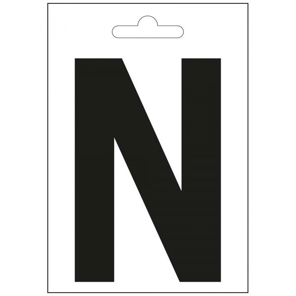 Letra náutica n negra 100 mm.