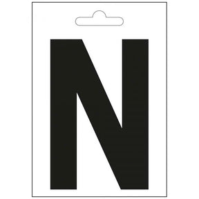 Letra náutica n negra 100 mm.