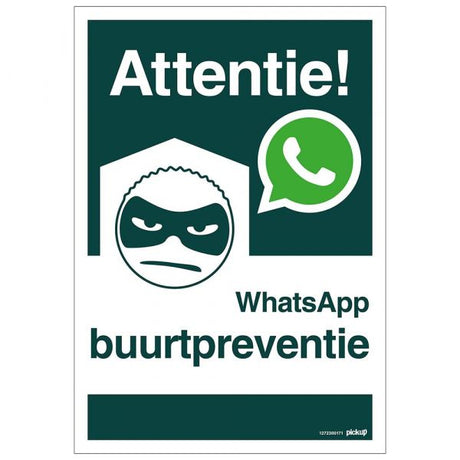 Señal de vigilancia vecinal WhatsApp - 230x330 mm.