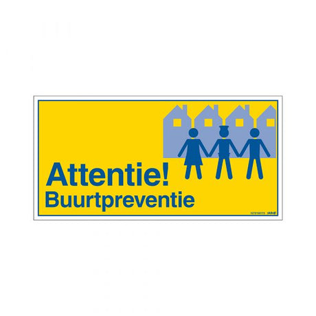 Señal de atención de prevención vecinal - 150x300 mm.