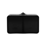 Q-link - toma de pared - toma exterior - de superficie - horizontal - toma doble - a prueba de salpicaduras IP54 - con conexión a tierra - protección infantil - negro mate