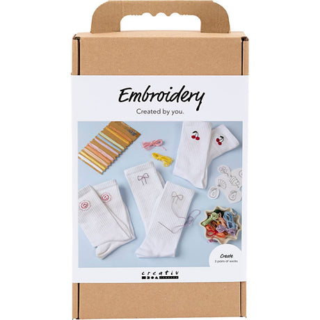 Empresa creativa https: www.cchobby.nl hobbyset-embroidery-socks-white-1-box