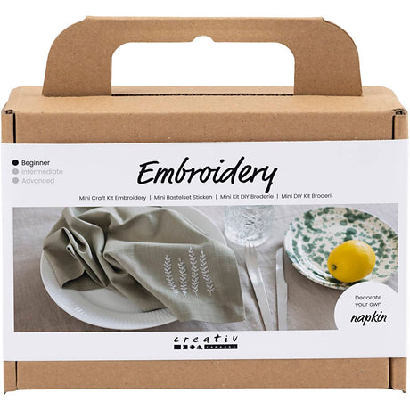 Empresa creativa https: www.cchobby.nl mini-hobbyset-embroidery-napkin-dusty-green-1-box