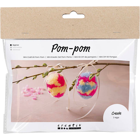 Creativ Company Mini Hobby Set Huevo Pompón, 2 uds. pascua