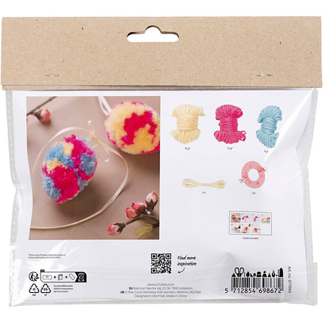 Creativ Company Mini Hobby Set Huevo Pompón, 2 uds. pascua