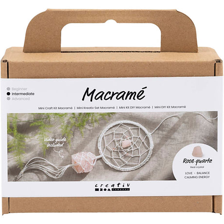 Empresa creativa https: www.cchobby.nl mini-hobbyset-macrame-dreamcatcher-with-rose-quartz-light-pink-white-1-box