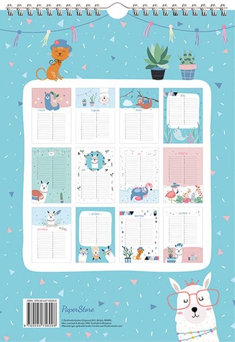 Calendario de cumpleaños de Deltas - animales de moda