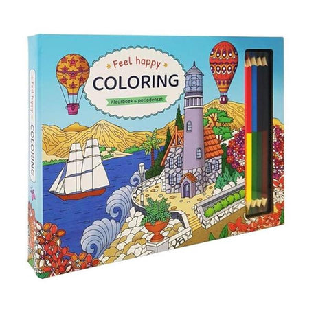 Los deltas se sienten felices para colorear - libro para colorear y juego de lápices
