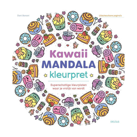 Diversión para colorear mandala kawaii de deltas