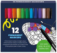 Rotuladores permanentes de colores, 12 uds.