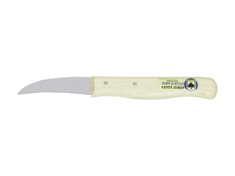 Pastor h. cuchillo pelador con mango de madera y hoja curvada no inoxidable en cartulina de 10 piezas