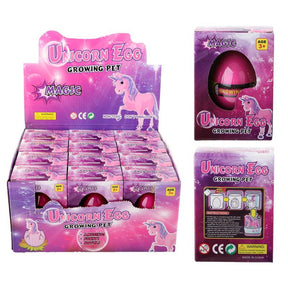 Huevo de crecimiento de unicornio en caja.