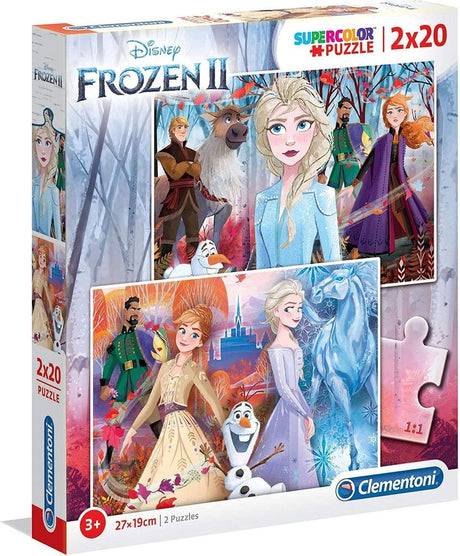 Clementoni - rompecabezas - 2x20 piezas - frozen 2 - rompecabezas para niños - a partir de 3 años