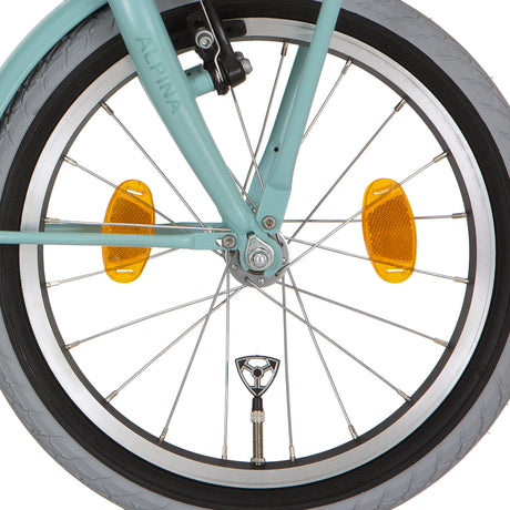 Rueda delantera Alpina 16 hlq-10a-1 spk zinc negro