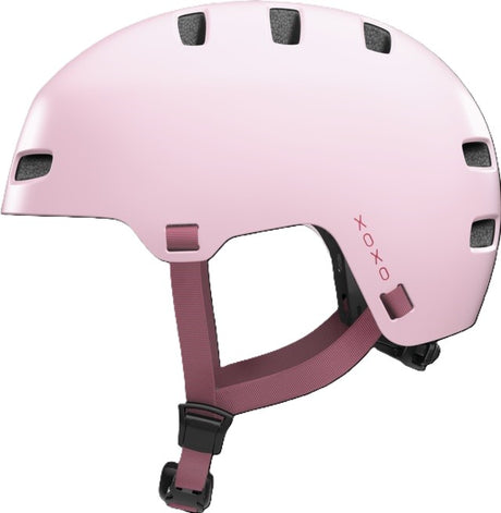 Abus casco de bicicleta xoxo fresa rosa l - 57-61 cm - rosa - apto para uso en bicicletas eléctricas - bicicletas urbanas - 440 g
