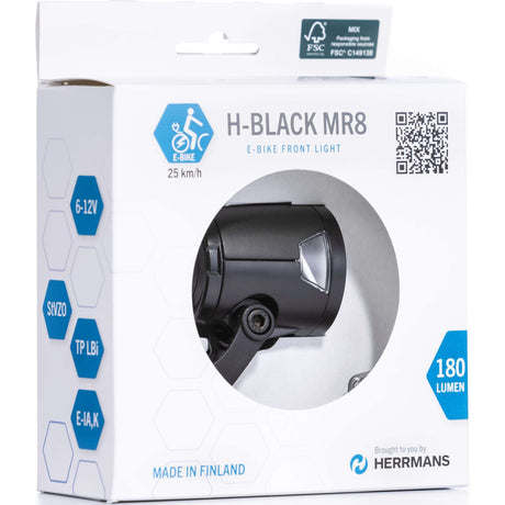 Faros hrmans h -black mr8 e 6-12 voltios - con soporte - 180 lumen