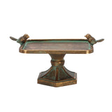 Esschert design bañera para pájaros de metal envejecido m 28,9x16x15cm hierro fundido