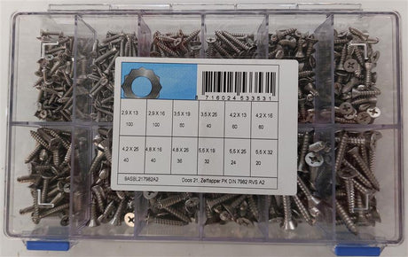 Surtido herramienta autorroscante d7982 acero inoxidable a2
