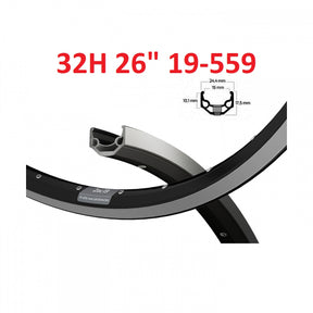 Llanta ryde 26 zac19 32 14 negra cnc