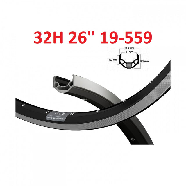 Llanta ryde 26 zac19 32 14 negra cnc