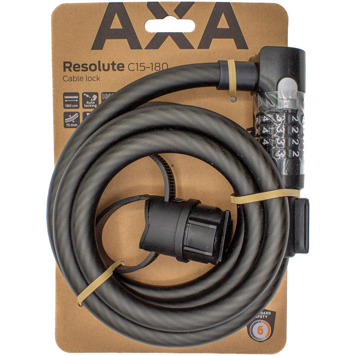 Candado de cable axa resolute c15 180 código (tarjeta)