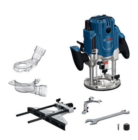 Fresadora bosch azul gof 20-12 | incluido llave, guía paralela, 2x pinza, 2x adaptador para polvo, guía de rodillos - 0601627221