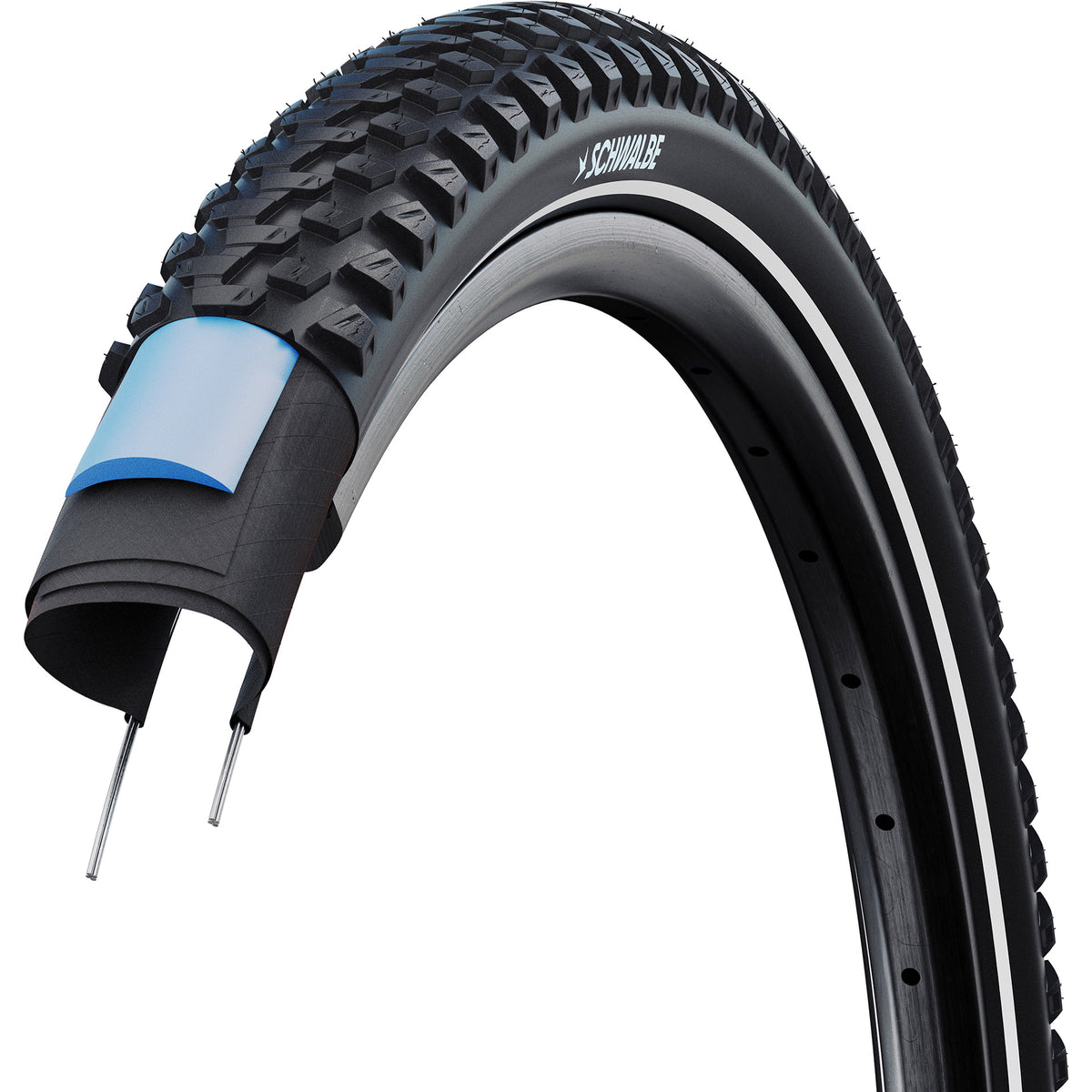 Schwalbe cubierta de alambre marathon plus mtb 57-622 +r negro