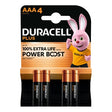 Duracell plus power duralock alcalino aaa lr03 blister a 4 piezas