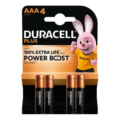 Duracell plus power duralock alcalino aaa lr03 blister a 4 piezas