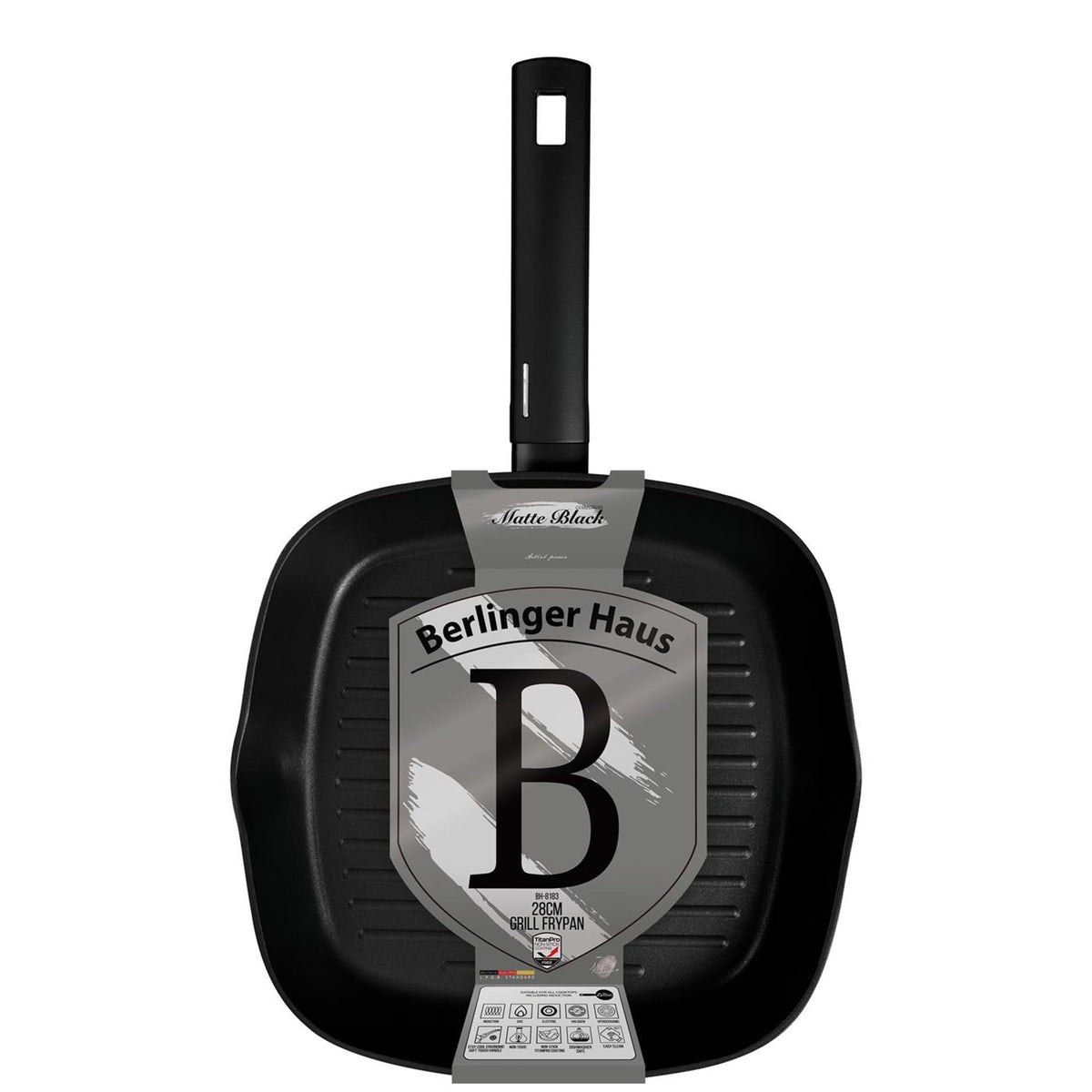 Sartén grill Berlingerhaus negro mate 28cm