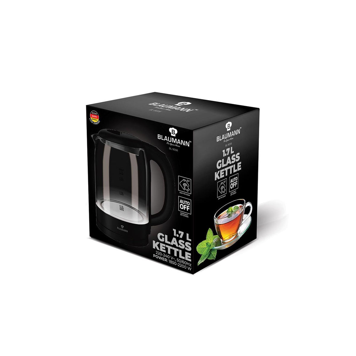 Hervidor eléctrico Blaumann colección negro plata 1,7l 2200w