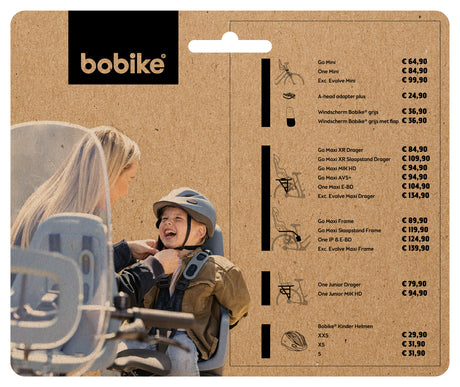 Tabla de precios Bobike para sillas infantiles