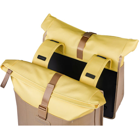 Albahaca b.v. bolsa doble para bicicleta basil vive 28-35l 14 x 30 x 38 cm - amarillo arena