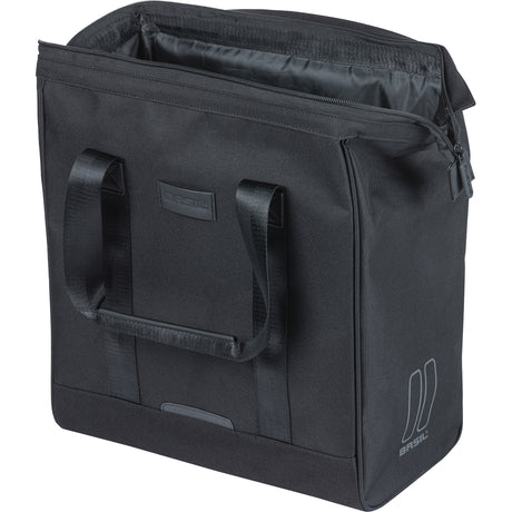 Bolso shopper Basil Grand Bicycle negro | ganchos de micrófono | 23l